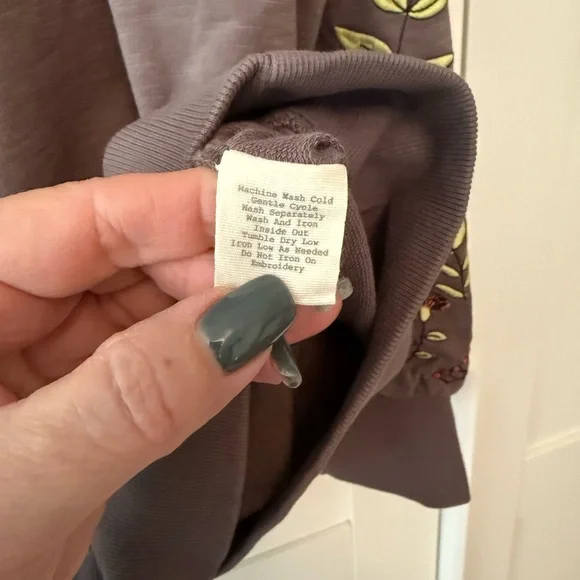 Evy’s Tree Alana Embroidered Sleeve French Terry Jacket, 2X - Picture 9 of 13